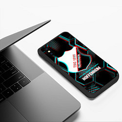 Чехол iPhone XS Max матовый Hoffenheim FC в стиле glitch на темном фоне, цвет: 3D-черный — фото 2