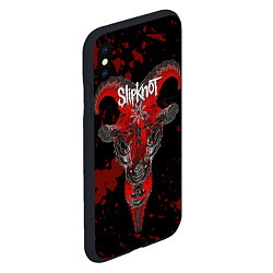 Чехол iPhone XS Max матовый Slipknot - красный козел, цвет: 3D-черный — фото 2