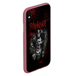 Чехол iPhone XS Max матовый Slipknot dark red, цвет: 3D-малиновый — фото 2