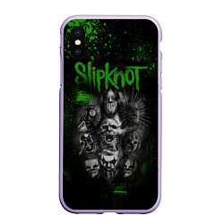 Чехол iPhone XS Max матовый Slipknot green, цвет: 3D-светло-сиреневый