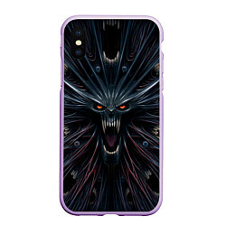 Чехол iPhone XS Max матовый Scream alien monster, цвет: 3D-сиреневый