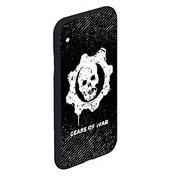 Чехол iPhone XS Max матовый Gears of War с потертостями на темном фоне, цвет: 3D-черный — фото 2