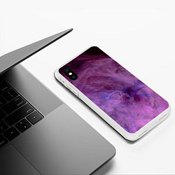 Чехол iPhone XS Max матовый Сиреневый туман, цвет: 3D-белый — фото 2