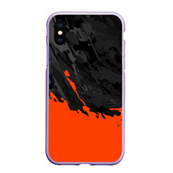 Чехол iPhone XS Max матовый Black & Orange