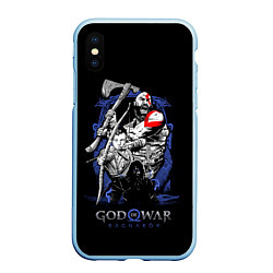 Чехол iPhone XS Max матовый Кратос,Атрей и Тор GoW Ragnarok