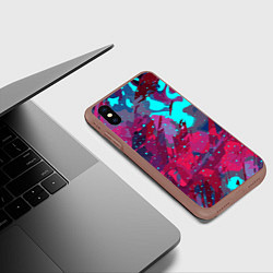 Чехол iPhone XS Max матовый Смешанные краски, цвет: 3D-коричневый — фото 2