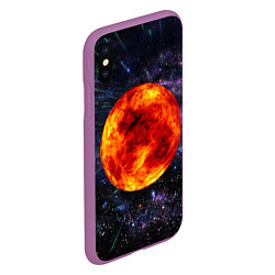 Чехол iPhone XS Max матовый Солнце, цвет: 3D-фиолетовый — фото 2