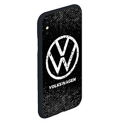 Чехол iPhone XS Max матовый Volkswagen с потертостями на темном фоне, цвет: 3D-черный — фото 2