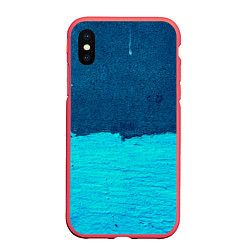 Чехол iPhone XS Max матовый Цветной бетон, цвет: 3D-красный