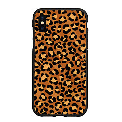 Чехол iPhone XS Max матовый Леопардовый цвет, цвет: 3D-черный
