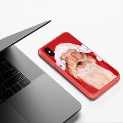 Чехол iPhone XS Max матовый Санта Клаус Что? Опять?, цвет: 3D-красный — фото 2