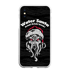 Чехол iPhone XS Max матовый Water Santa, цвет: 3D-белый