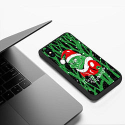 Чехол iPhone XS Max матовый Santa Claus, Grinch - Christmas thief, цвет: 3D-черный — фото 2
