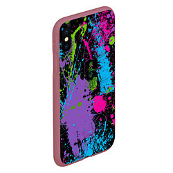 Чехол iPhone XS Max матовый Для граффити - абстрактные брызги, цвет: 3D-малиновый — фото 2