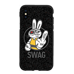 Чехол iPhone XS Max матовый SWAG, bad rabbit, merry Christmas, цвет: 3D-черный