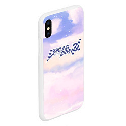 Чехол iPhone XS Max матовый Darling in the FranXX sky clouds, цвет: 3D-белый — фото 2