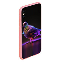 Чехол iPhone XS Max матовый Неоновый голубь, цвет: 3D-баблгам — фото 2