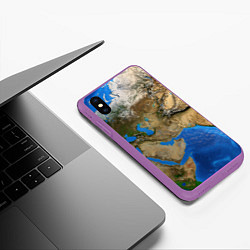 Чехол iPhone XS Max матовый Земля с высоты, цвет: 3D-фиолетовый — фото 2