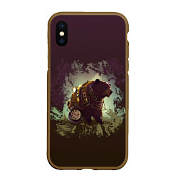 Чехол iPhone XS Max матовый Сила медведя, цвет: 3D-коричневый