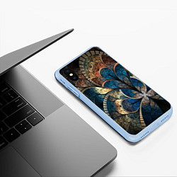 Чехол iPhone XS Max матовый Древний витраж, цвет: 3D-голубой — фото 2