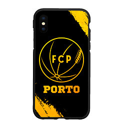 Чехол iPhone XS Max матовый Porto - gold gradient