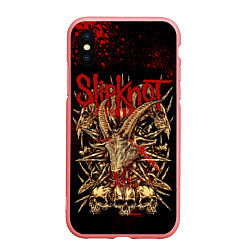 Чехол iPhone XS Max матовый Slipknot red black, цвет: 3D-баблгам