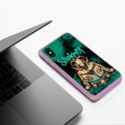 Чехол iPhone XS Max матовый Slipknot баран, цвет: 3D-сиреневый — фото 2