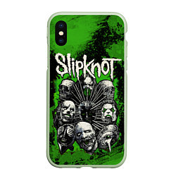 Чехол iPhone XS Max матовый Slipknot green abstract