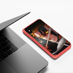 Чехол iPhone XS Max матовый Ичиго- Блич - Пустой, цвет: 3D-красный — фото 2