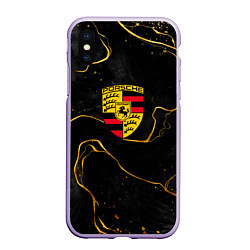 Чехол iPhone XS Max матовый Gold Porsche