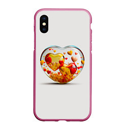 Чехол iPhone XS Max матовый Влюблённые сердца - сувенир