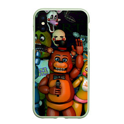 Чехол iPhone XS Max матовый Five Nights at Frеddys, цвет: 3D-салатовый