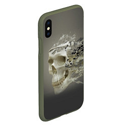 Чехол iPhone XS Max матовый Vanguard skull - destroyed, цвет: 3D-темно-зеленый — фото 2