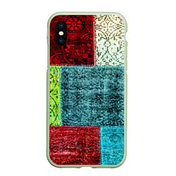 Чехол iPhone XS Max матовый Patchwork - art, цвет: 3D-салатовый