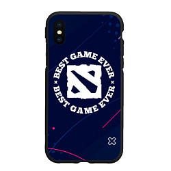 Чехол iPhone XS Max матовый Символ Dota и надпись best game ever