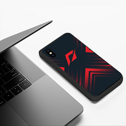 Чехол iPhone XS Max матовый Красный символ Need for Speed на темном фоне со ст, цвет: 3D-черный — фото 2