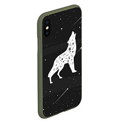 Чехол iPhone XS Max матовый Созвездие волка - волк из звезд, цвет: 3D-темно-зеленый — фото 2
