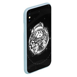 Чехол iPhone XS Max матовый Хомяк в космосе, цвет: 3D-голубой — фото 2