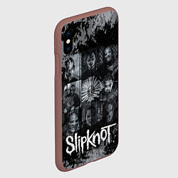 Чехол iPhone XS Max матовый Slipknot black & white style, цвет: 3D-коричневый — фото 2