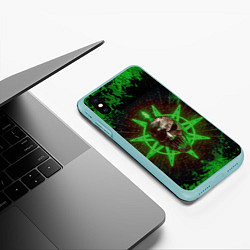 Чехол iPhone XS Max матовый Slipknot green star, цвет: 3D-мятный — фото 2