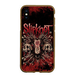 Чехол iPhone XS Max матовый Horror Slipknot, цвет: 3D-коричневый