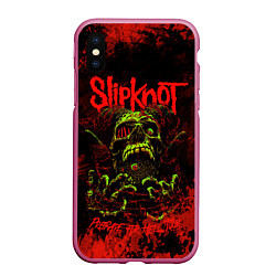 Чехол iPhone XS Max матовый Slipknot череп