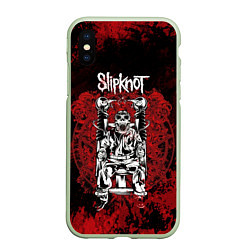 Чехол iPhone XS Max матовый Slipknot - скелет, цвет: 3D-салатовый