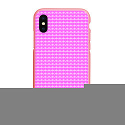 Чехол iPhone XS Max матовый Много сердец розовое, цвет: 3D-баблгам