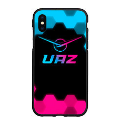 Чехол iPhone XS Max матовый UAZ - neon gradient