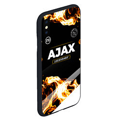 Чехол iPhone XS Max матовый Ajax legendary sport fire, цвет: 3D-черный — фото 2