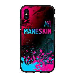 Чехол iPhone XS Max матовый Maneskin - neon gradient: символ сверху