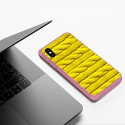 Чехол iPhone XS Max матовый Жёлтый свитер - Осень-Зима 2028, цвет: 3D-малиновый — фото 2