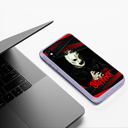 Чехол iPhone XS Max матовый Slipknot black & red, цвет: 3D-светло-сиреневый — фото 2