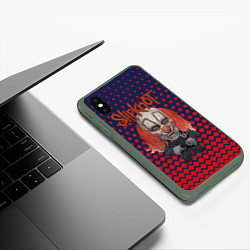 Чехол iPhone XS Max матовый Slipknot clown, цвет: 3D-темно-зеленый — фото 2